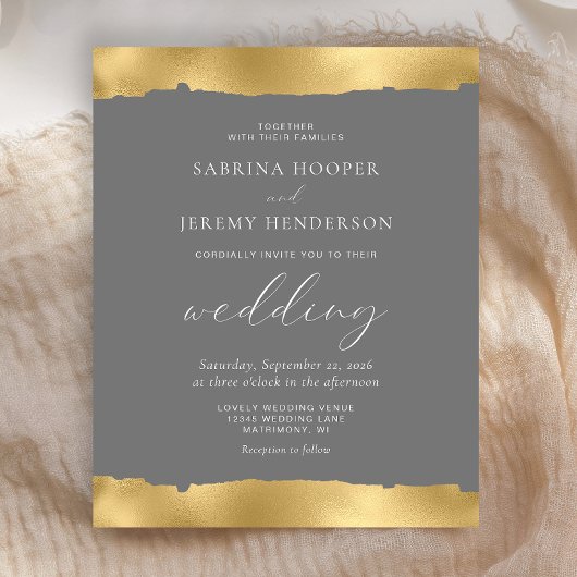 Budget Gold Torn Edge Gray Wedding