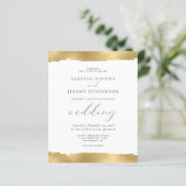 Budget Gold Torn Edge White Wedding Invitation (Staand voorkant)