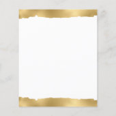 Budget Gold Torn Edge White Wedding Invitation (Achterkant)