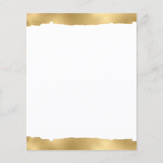 Budget Gold Torn Edge White Wedding Invitation (Achterkant)