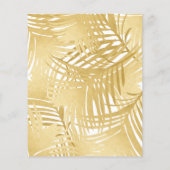 Budget Gold Tropical Palm Leaf Invitation (Achterkant)