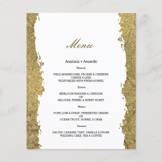Budget Gold WEDDING MENU. Flyer (Voorkant)