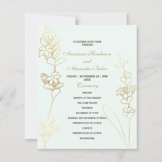 Budget Gold Wedding Program. (Voorkant)