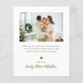 Budget Gold white 5 Photo Collage Christmas Card (Achterkant)