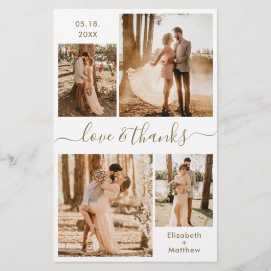 Budget Gold White Collage Weddenschap Bedankt Flye Flyer (Voorkant)