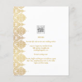 BUDGET Gold White Lace Elegant Wedding Invitation (Achterkant)