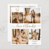 Budget Gold White Photo Collage Weddenschap Hartel (Voorkant / Achterkant)