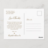 Budget Gold White Photo Collage Weddenschap Hartel Briefkaart (Achterkant)