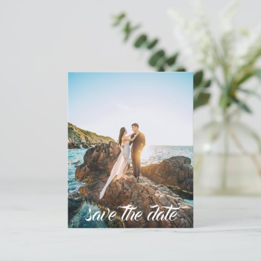 Budget Golden Beach Anchor Photo Save the Date (Staand voorkant)