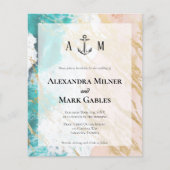 Budget Golden Beach Anchor Wedding Invitation (Voorkant)