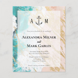 Budget Golden Beach Anchor Wedding Invitation