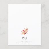 Budget Golden Burgundy Blush Pink Floral Weddensch (Achterkant)
