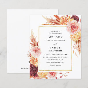 Budget Golden Burgundy Blush Pink Floral Weddensch
