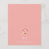 Budget Golden Burgundy Blush Pink Floral Weddensch (Achterkant)