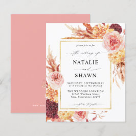 Budget Golden Burgundy Blush Pink Floral Weddensch