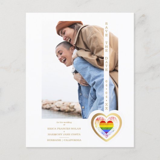 Budget Golden Effect Pride Rainbow Heart LGBT (Voorkant)