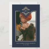 Budget Golden Flourish Classic Ornament Photo Navy (Voorkant)