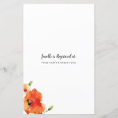 BUDGET Golden Poppy Baby shower Invitation (Achterkant)