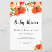 BUDGET Golden Poppy Baby shower Invitation (Voorkant)
