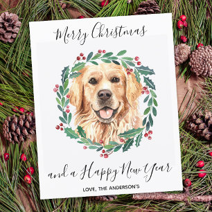 Budget Golden Retriever Dog Briefkaart voor Kerstm