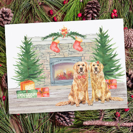 Budget Golden Retriever Dog Kerstfeestdag Kaart