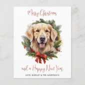 Budget Golden Retriever Dog Merry Kerstmis Kaart (Voorkant)