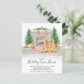 Budget Golden Retriever Holiday Open House Invite (Staand voorkant)