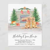 Budget Golden Retriever Holiday Open House Invite (Voorkant)