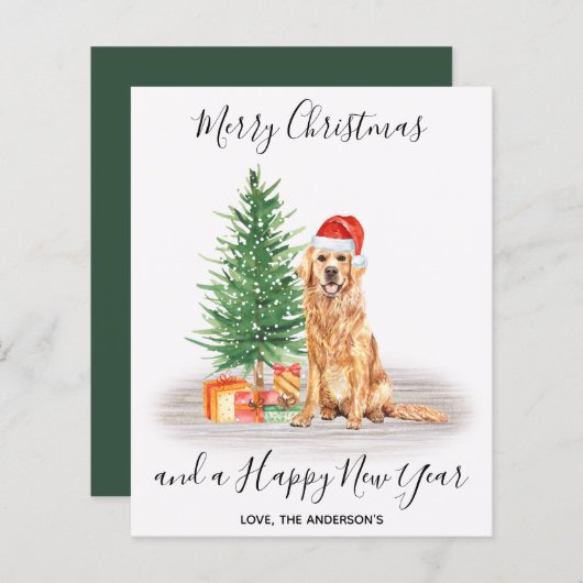 Budget Golden Retriever Hondenliefhebber Kerstmis  (Voorkant / Achterkant)