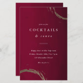 Budget Golden Rings Cocktail Party Uitnodiging (Voorkant / Achterkant)