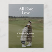 Budget Golf All Fore Love 2 Foto Koppel Bruiloft Flyer (Voorkant)