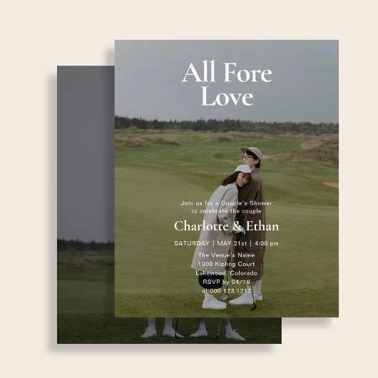 Budget Golf All Fore Love 2 Foto Koppel Bruiloft Flyer