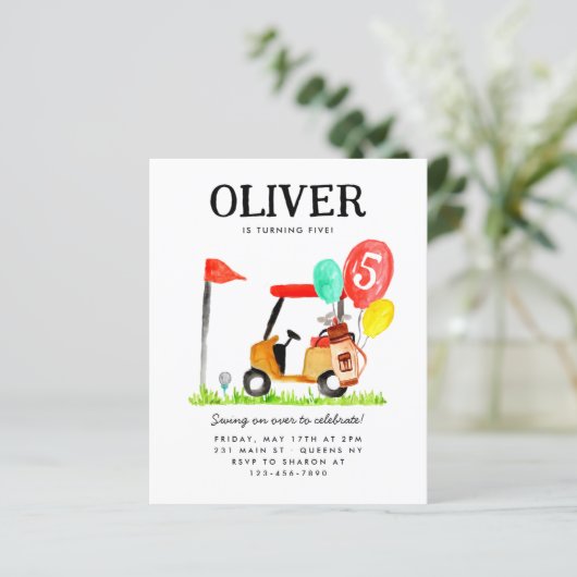 Budget Golfkar Bag Balloon Kinder Golfer Verjaarda (Staand voorkant)