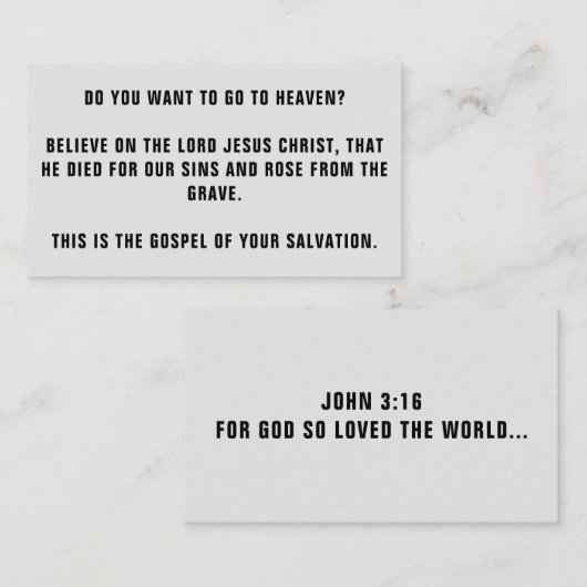 Budget GOSPEL TRACTS VISITEKAARTJE (Voorkant / Achterkant)