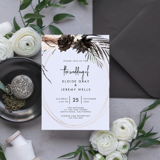 BUDGET Gothic Boho Wedding Invitation Flyer