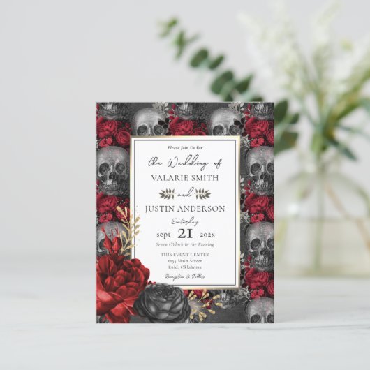 Budget Gothic Floral Skulls Wedding (Staand voorkant)