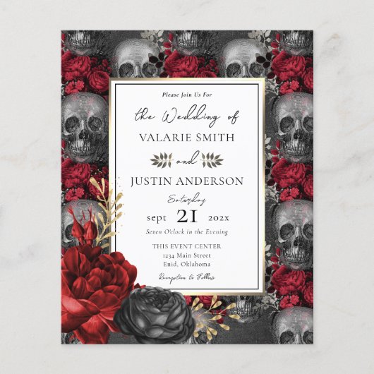 Budget Gothic Floral Skulls Wedding (Voorkant)