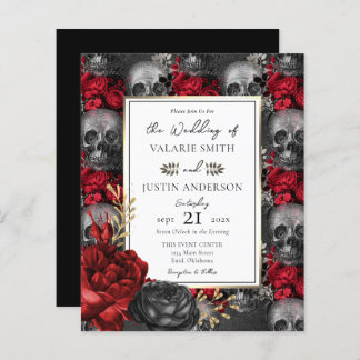 Budget Gothic Floral Skulls Wedding