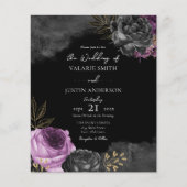 Budget Gothic Paarse Floral Wedding (Voorkant)