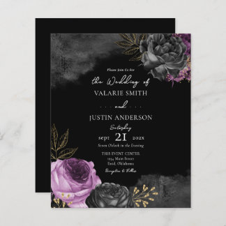 Budget Gothic Paarse Floral Wedding