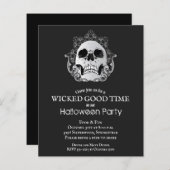 Budget Gothic Skull Halloween Party Invitation (Voorkant / Achterkant)