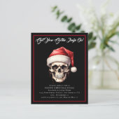 Budget Gothic Skull Kerstfeest Uitnodigen (Staand voorkant)