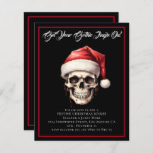 Budget Gothic Skull Kerstfeest Uitnodigen