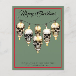 Budget Gothic Skull Lights Merry Christmas Kaart