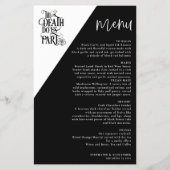 Budget Gothic Till Death Do us Part Bruiloft Menu (Voorkant)