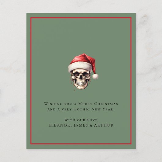 Budget Gothic Tree Merry Christmas Kaart (Achterkant)