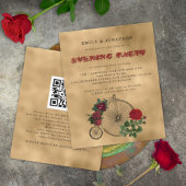 BUDGET Gothische fiets QR Wedding Evening Uitnodig