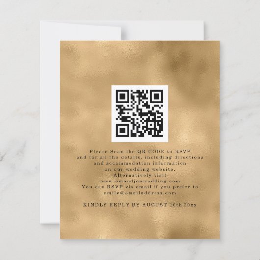 BUDGET Gothische fiets QR Wedding Evening Uitnodig (Achterkant)