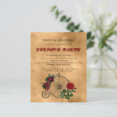 BUDGET Gothische fiets QR Wedding Evening Uitnodig (Staand voorkant)