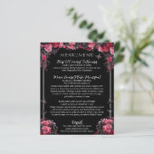 Budget Gotische Bloemen Tweetalig Quinceañera Menu (Staand voorkant)
